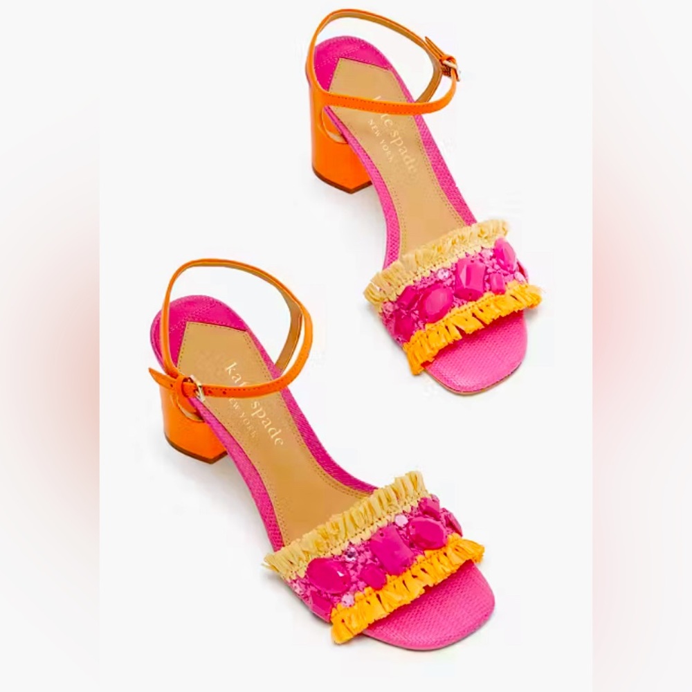 Kate Spade Bora Bora Raffia Ankle-Strap Dress Sandals